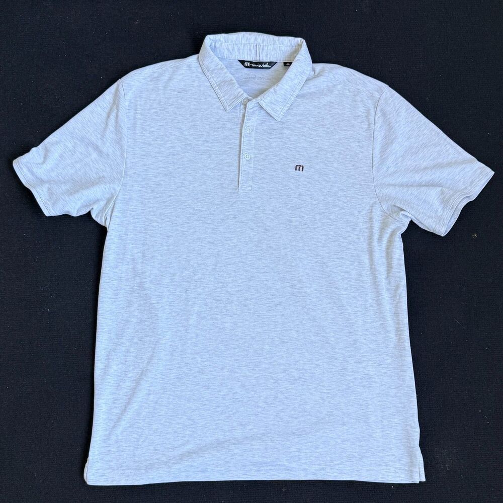 TravisMathew Men’s XL Heather Gray Golf Polo Short Sleeve Shirt